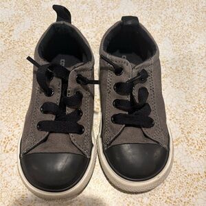 Converse Kids Gray Canvas Sneakers with Black Accents